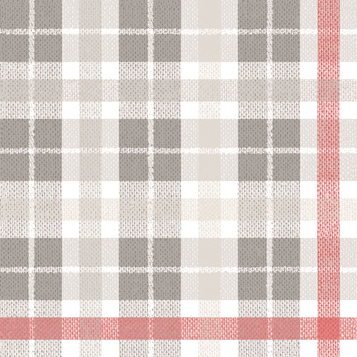 Linclass napkins 40x40 cm - Fred  (grau/rot)