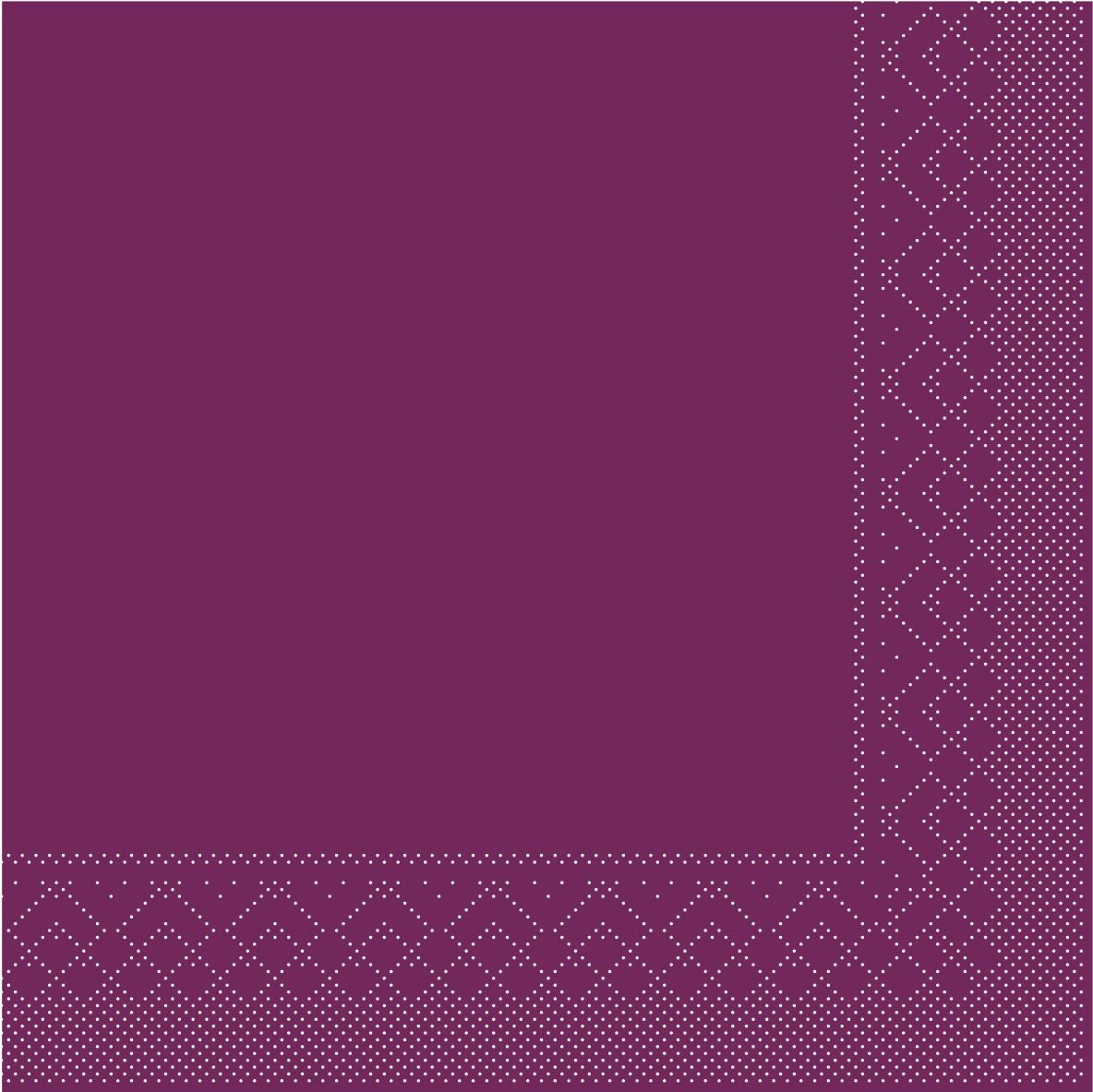 Guardanapos de tecido 33x33 cm - BASIC  AUBERGINE  33x33 cm 1/4Falz