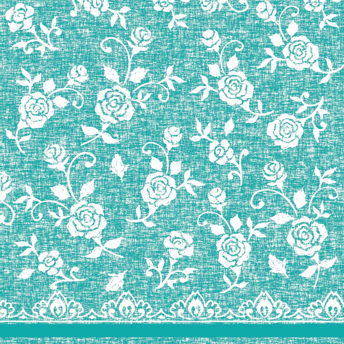 Linclass napkins 40x40 cm - Lace (türkis), turquoise, roses, flowers Linclass napkins 40x40 cm - Lace (türkis)