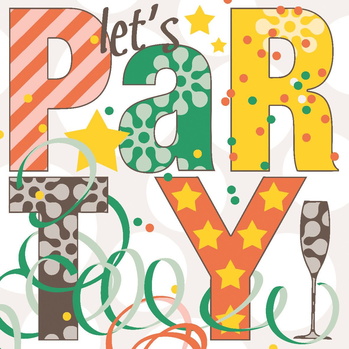 Linclass napkins 40x40 cm - Let´s PARTY (grün/braun), celebration, scripts, events Linclass napkins 40x40 cm - Let´s PARTY (grün/braun)