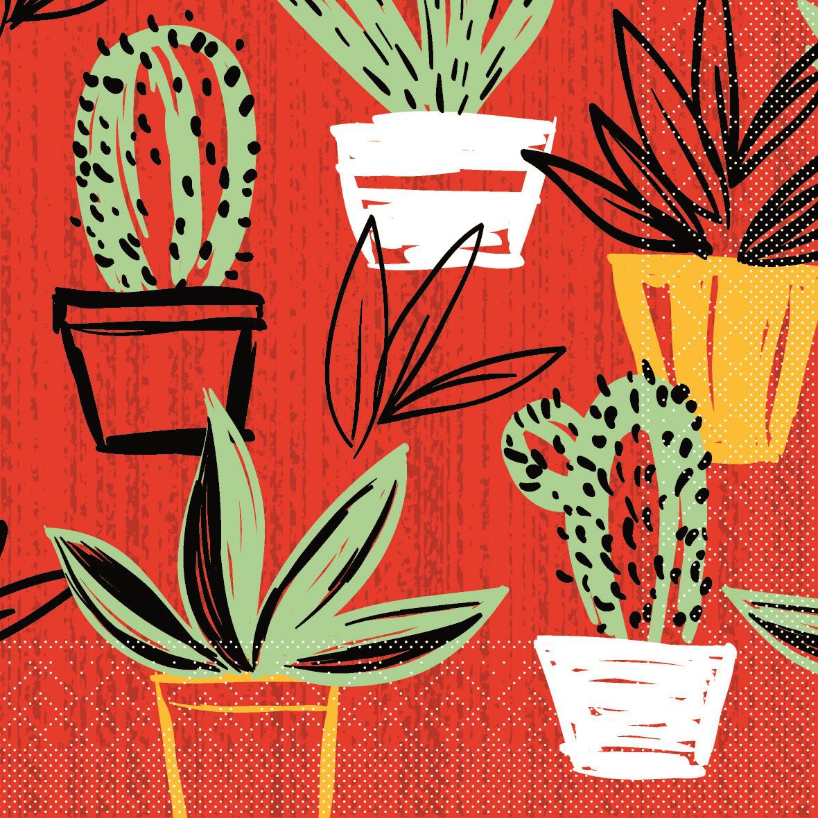 Tissue napkins 33x33 cm - Sancho (Mexican-Style), cacti, plants Tissue napkins 33x33 cm - Sancho (Mexican-Style)