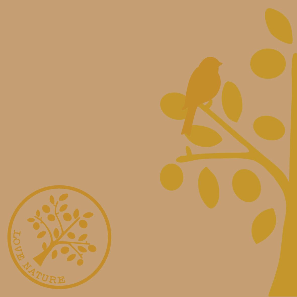 Linclass napkins 40x40 cm - Love Nature-Baum (naturbraun), brown, plants, birds, animals Linclass napkins 40x40 cm - Love Nature-Baum (naturbraun)