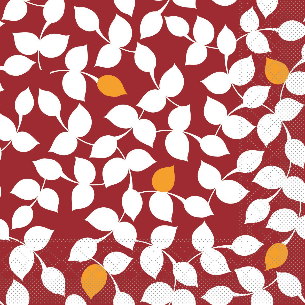 Tissue napkins 33x33 cm - Silas  (bordeaux/curry)