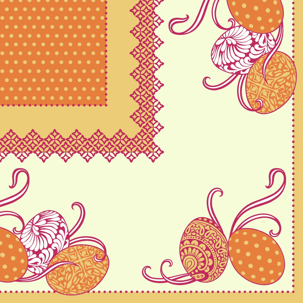 Linclass napkins 40x40 cm - Andy (gelb), Easter eggs, Easter Linclass napkins 40x40 cm - Andy (gelb)