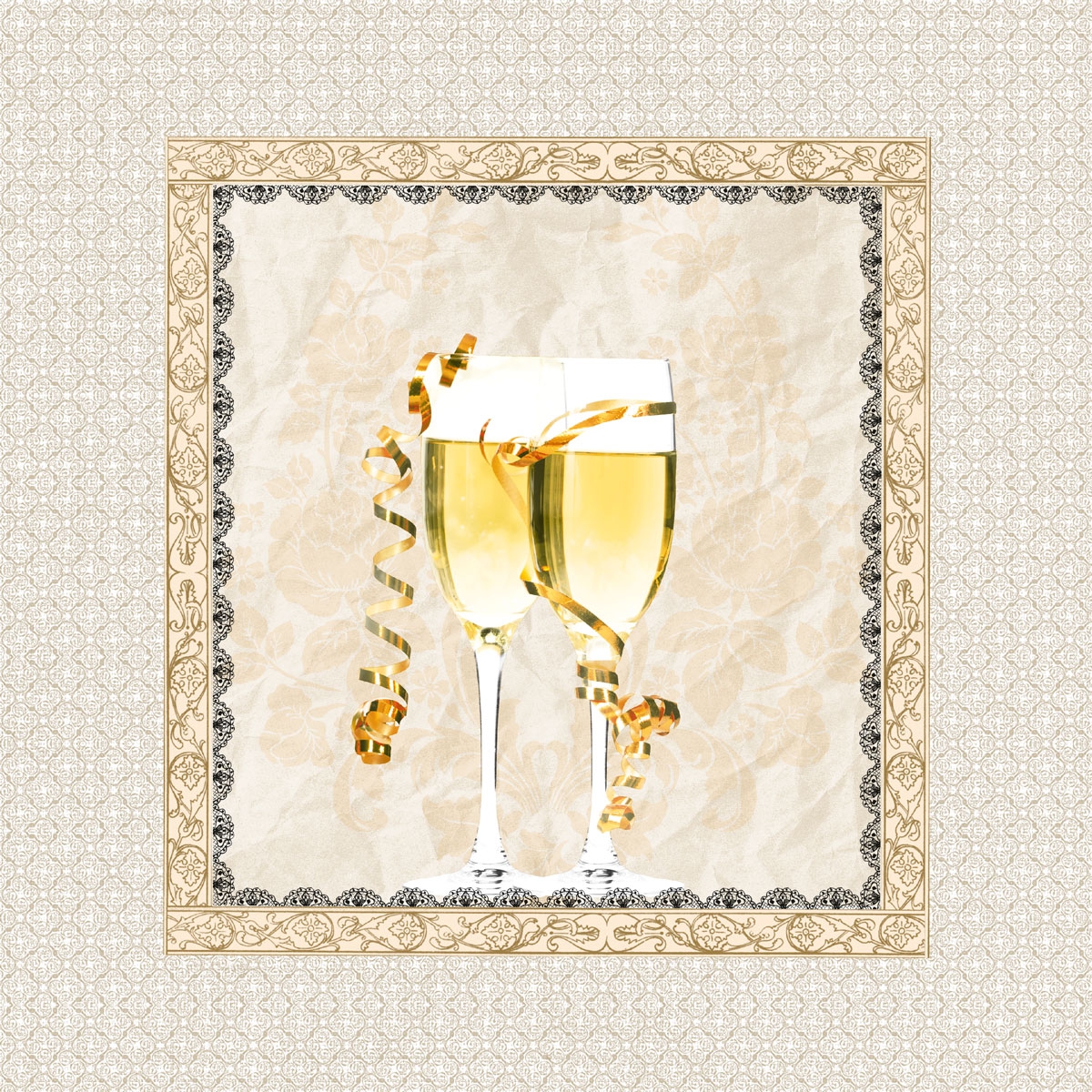 Guardanapos 33x33 cm - Cheers!, Véspera de Ano Novo, vinho, champanhe Guardanapos 33x33 cm - Cheers!