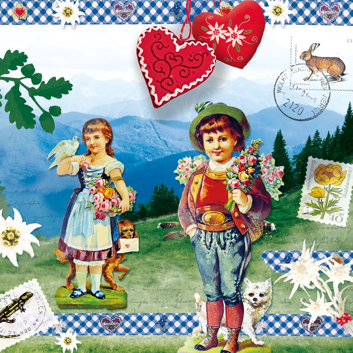 Servietten 33x33 cm - Auf der Alm