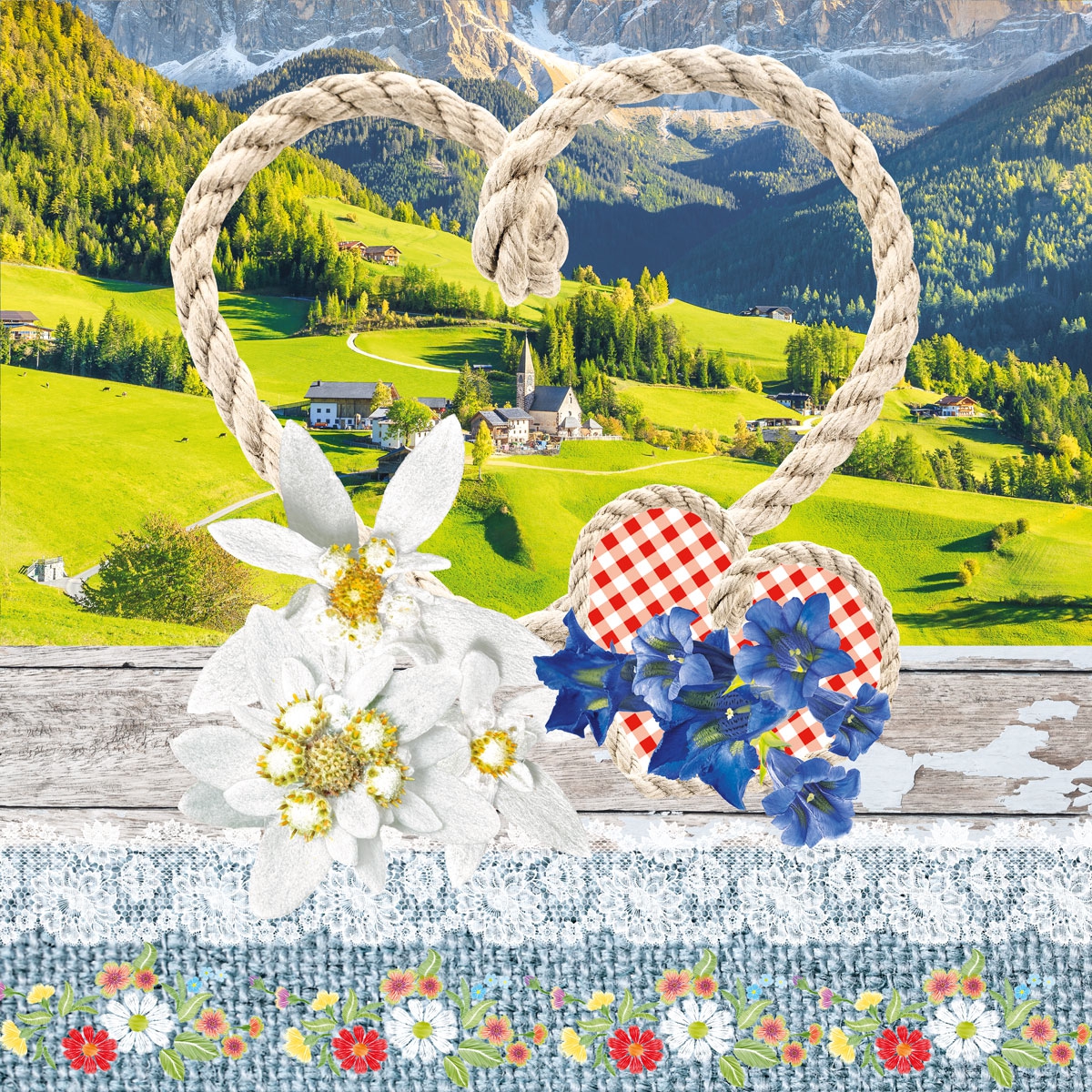 Napkins 33x33 cm - Alpenblick