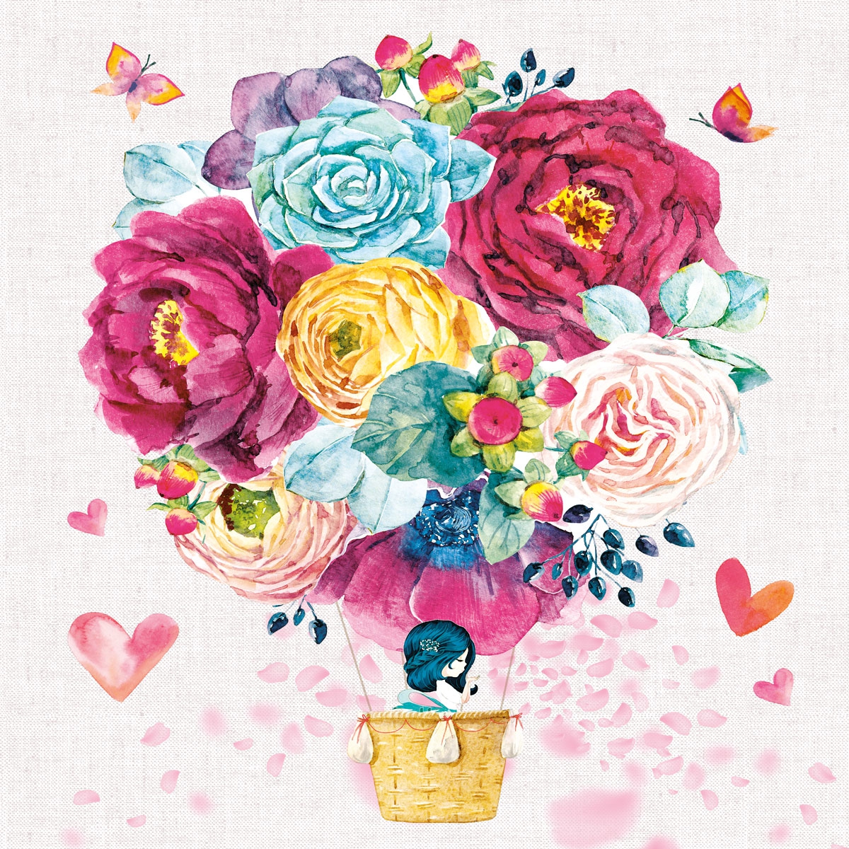 Napkins 33x33 cm - Love is in the air