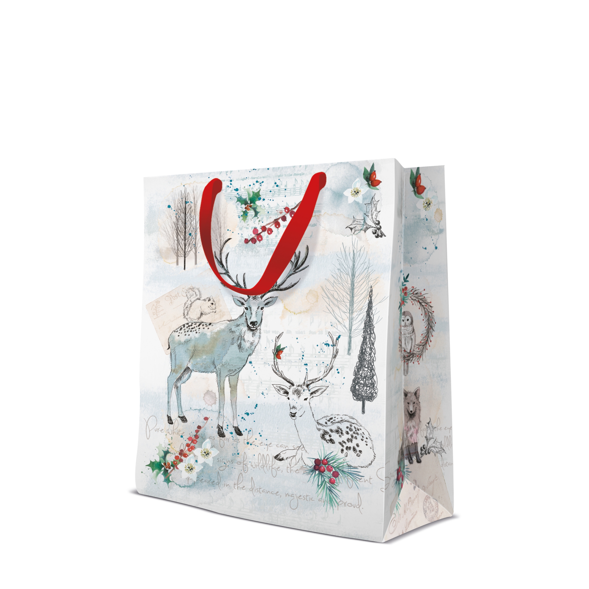 10 gift bags - Watercolor Christmas