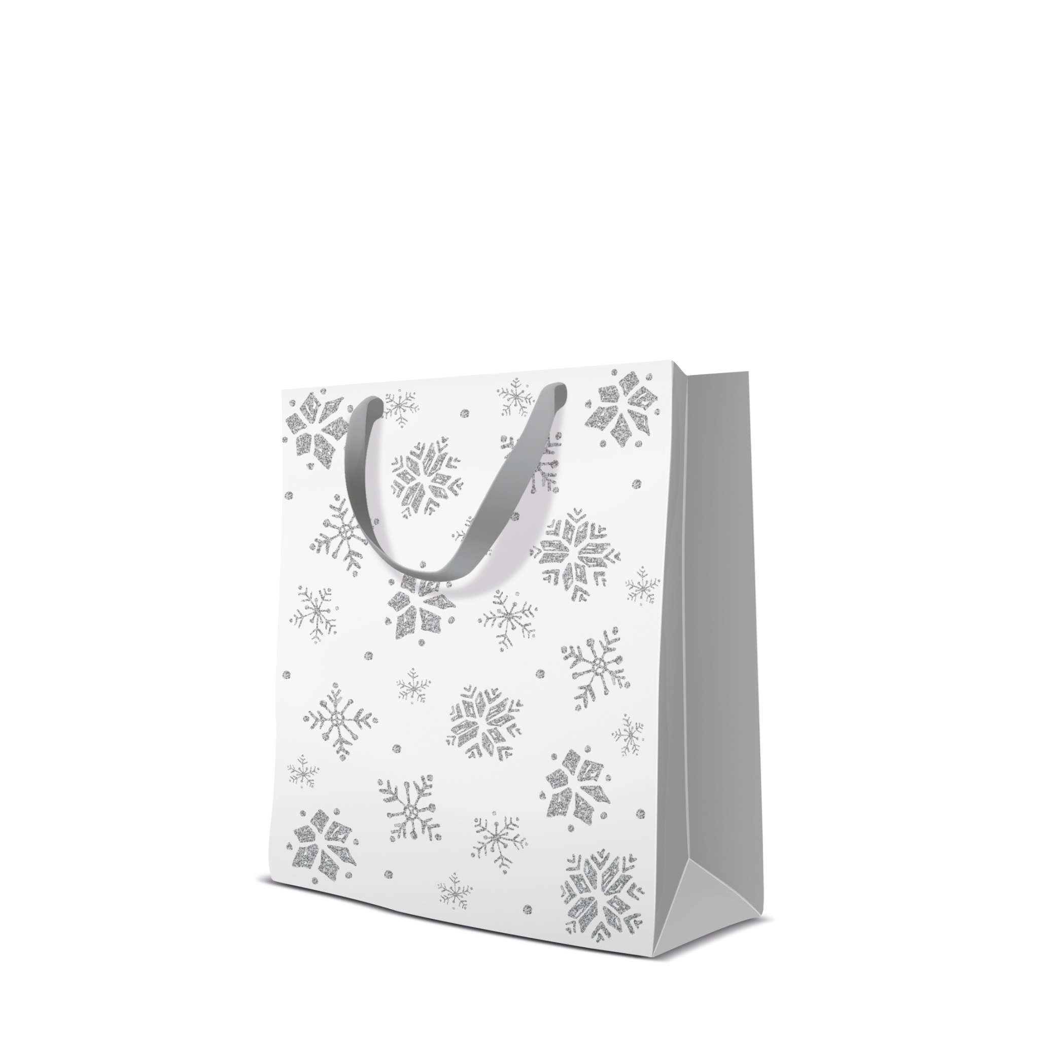 10个礼品袋 - Glitter Snowflakes silver