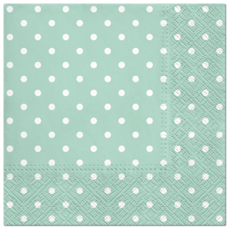 Servilletas 33x33 cm - Dots mint