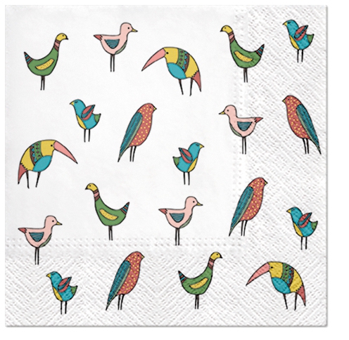 Napkins 33x33 cm - Bird Friends