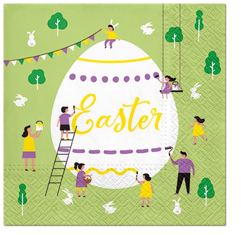 Napkins 33x33 cm - Egg Art, Easter eggs, persons, hares, Easter, personalities, animals Napkins 33x33 cm - Egg Art