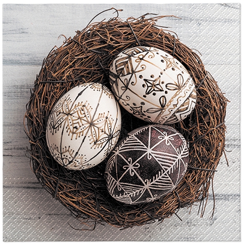 Napkins 33x33 cm - Traditional Easter, nest, Easter eggs, Easter Napkins 33x33 cm - Traditional Easter