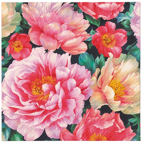 Servietten 33x33 cm - Peonies Bloom