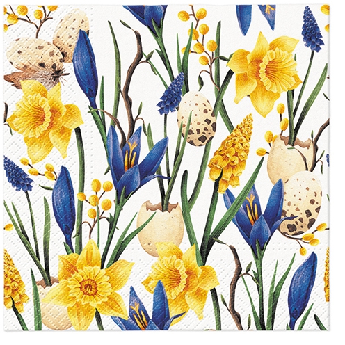 Napkins 33x33 cm - Muscari with Daffodils