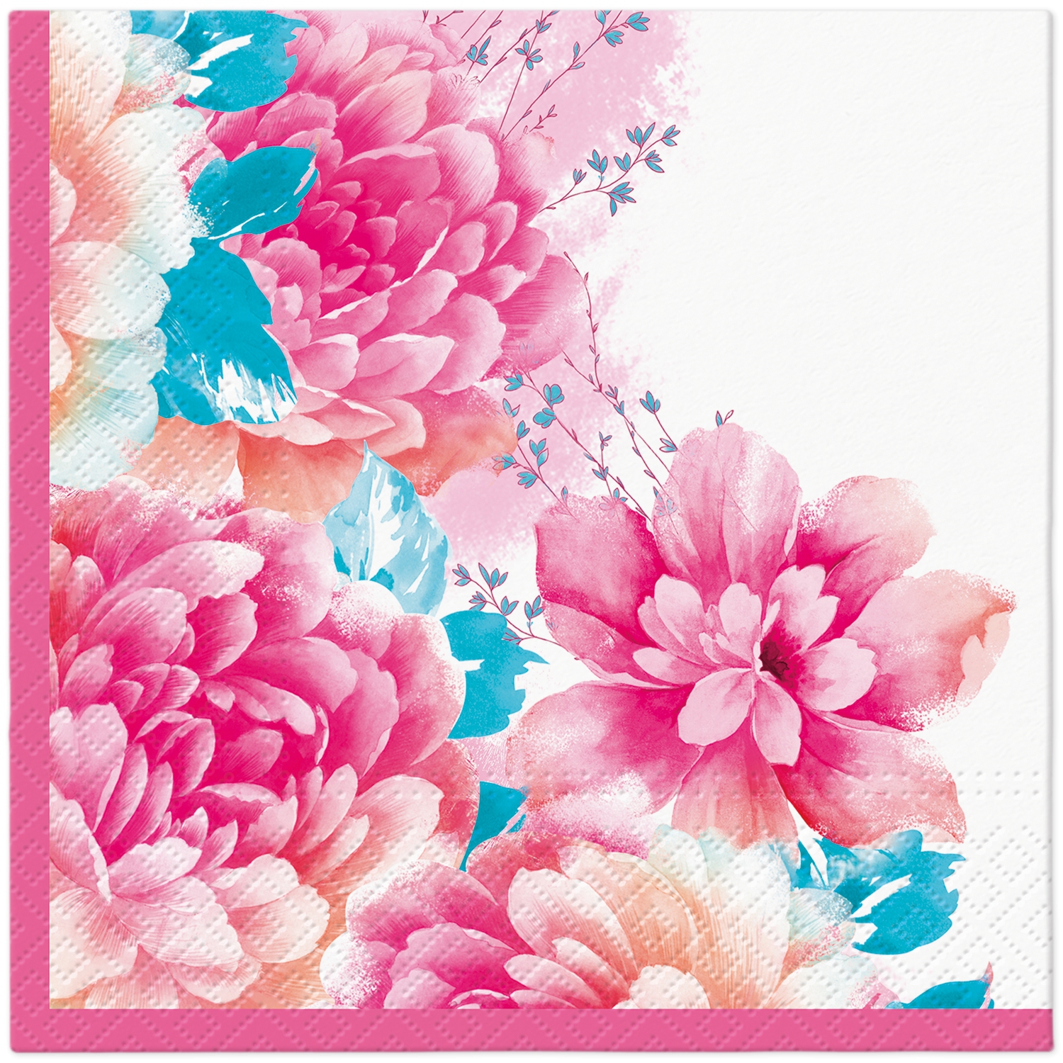 Napkins 33x33 cm - Scent of Spring, Peonies,  Spring,  Flowers