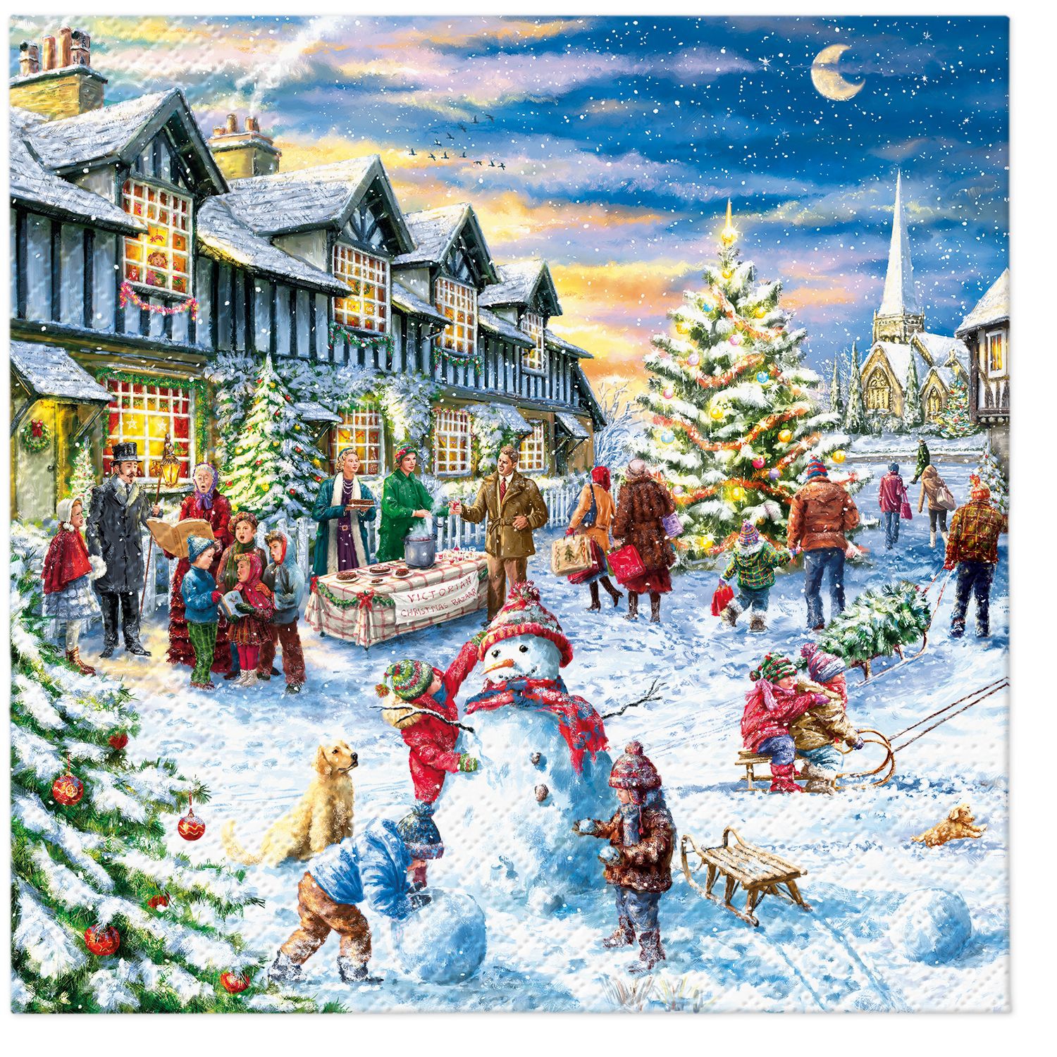 Servietten 33x33 cm - Christmas Market