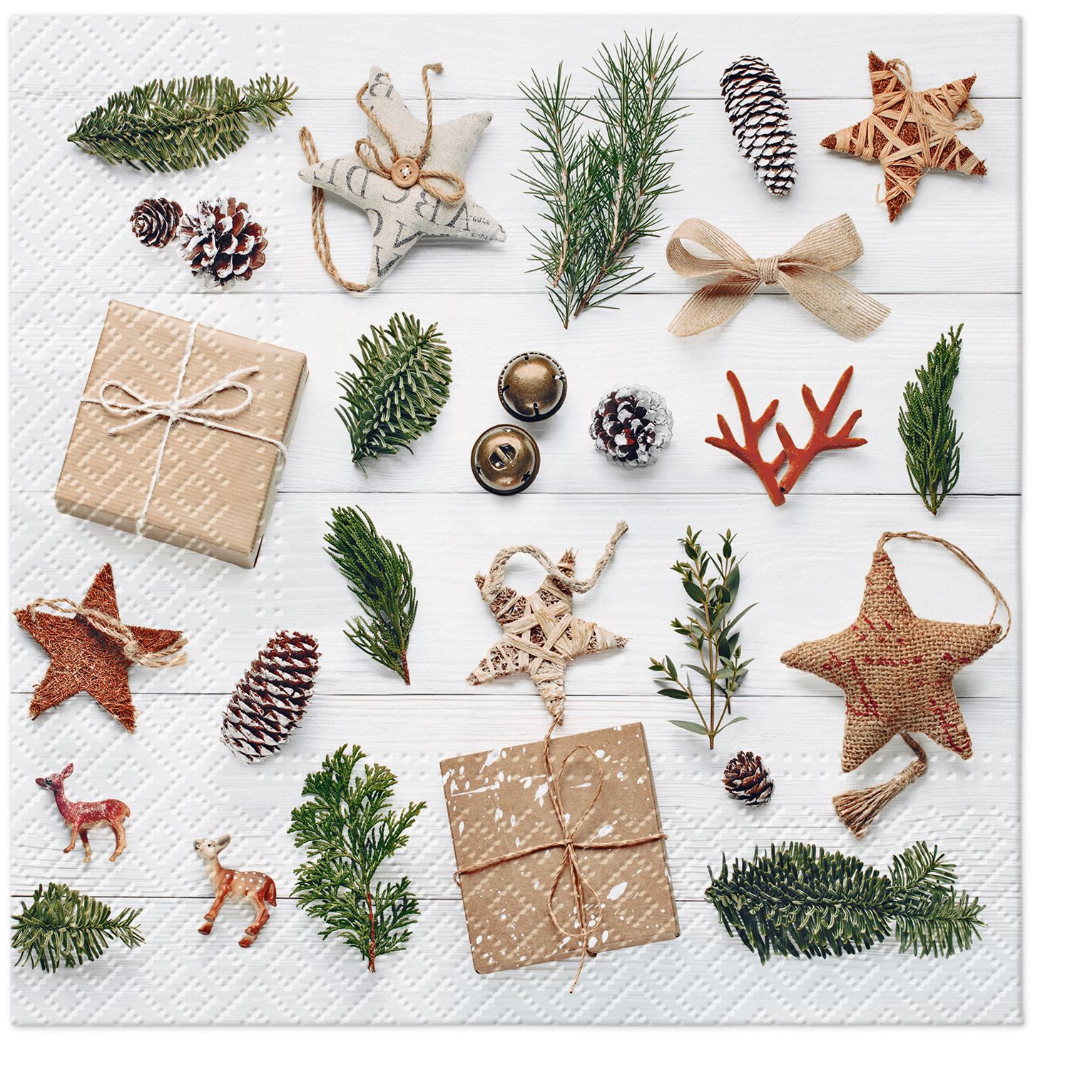 Servietten 33x33 cm - Natural Christmas