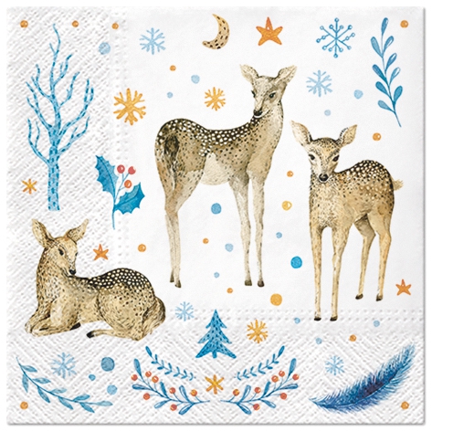 Servietten 33x33 cm - Reindeer Family