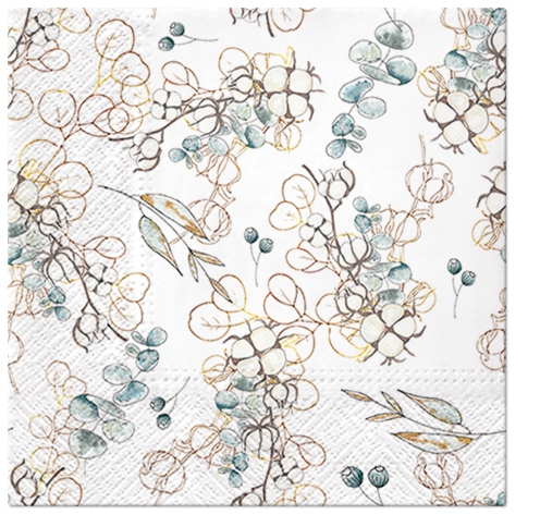 Servietten 33x33 cm - Winter Leaves