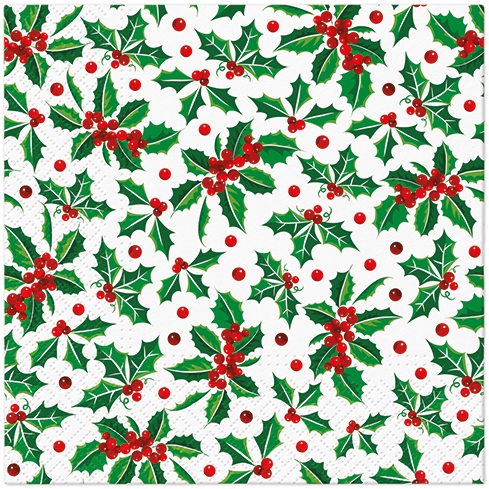 Tovaglioli 33x33 cm - Holly Pattern, Ilex,  Piante