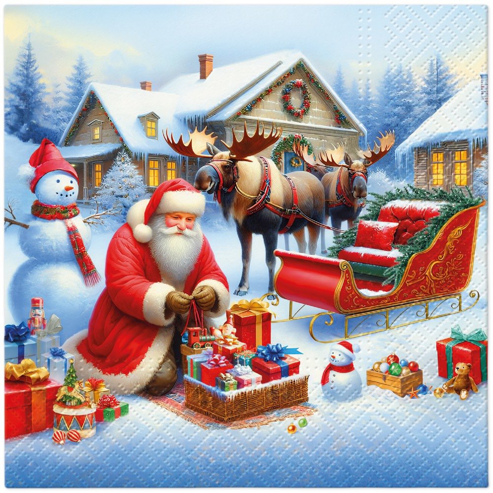 Napkins 33x33 cm - Holiday Sleigh Preparation