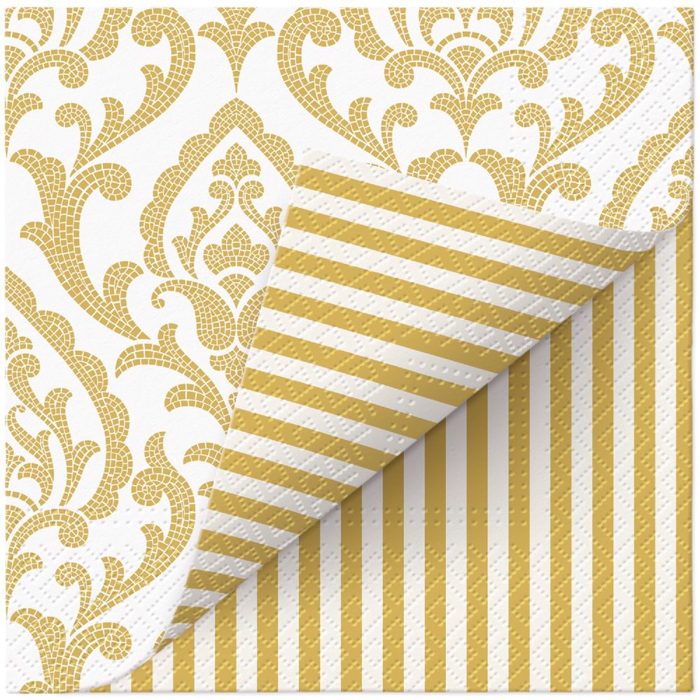 Servietten 33x33 cm - Portuguese Tiles Stripe, Streifen,  Barock,  klassisch,  Party,  doppelseitig,  Muster,  Feier,  Ereignisse