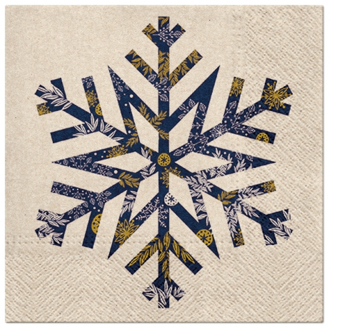 Servietten 33x33 cm - Big Snowflake