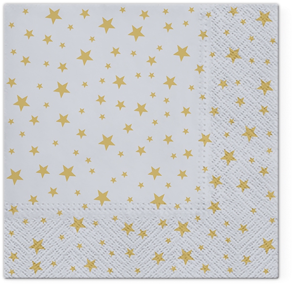 Servietten 33x33 cm - Starlets silver