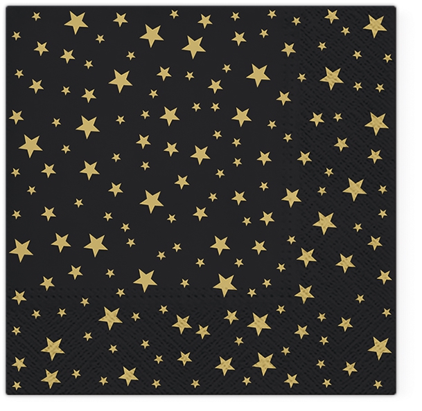 Servietten 33x33 cm - Starlets black