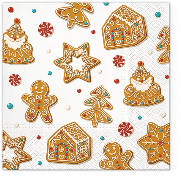 Servietten 33x33 cm - Christmas Gingerbreads