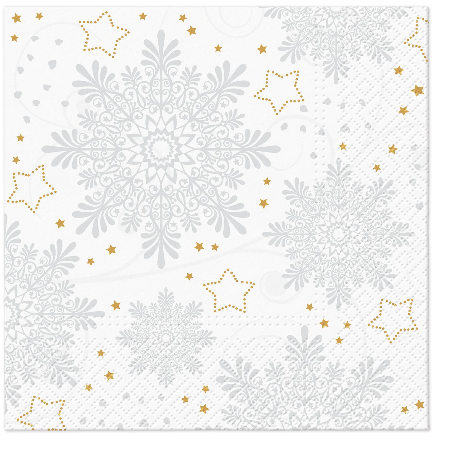 Servilletas 33x33 cm - Snowflakes Silver