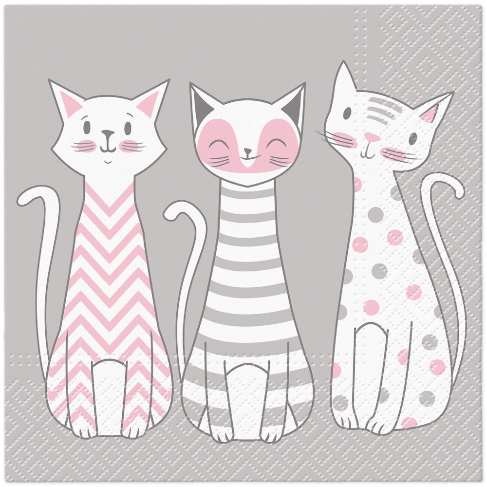 Servietten 33x33 cm - Glam Cats