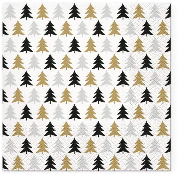 Napkins 33x33 cm - Just Trees gold