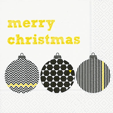 Servietten 33x33 cm - Pattern baubles, Baumkugeln, Baumschmuck Servietten 33x33 cm - Pattern baubles