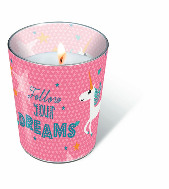 glass candle - Glaskerze Follow your dreams