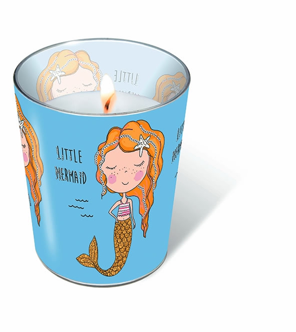 glass candle - Glaskerze Little mermaid
