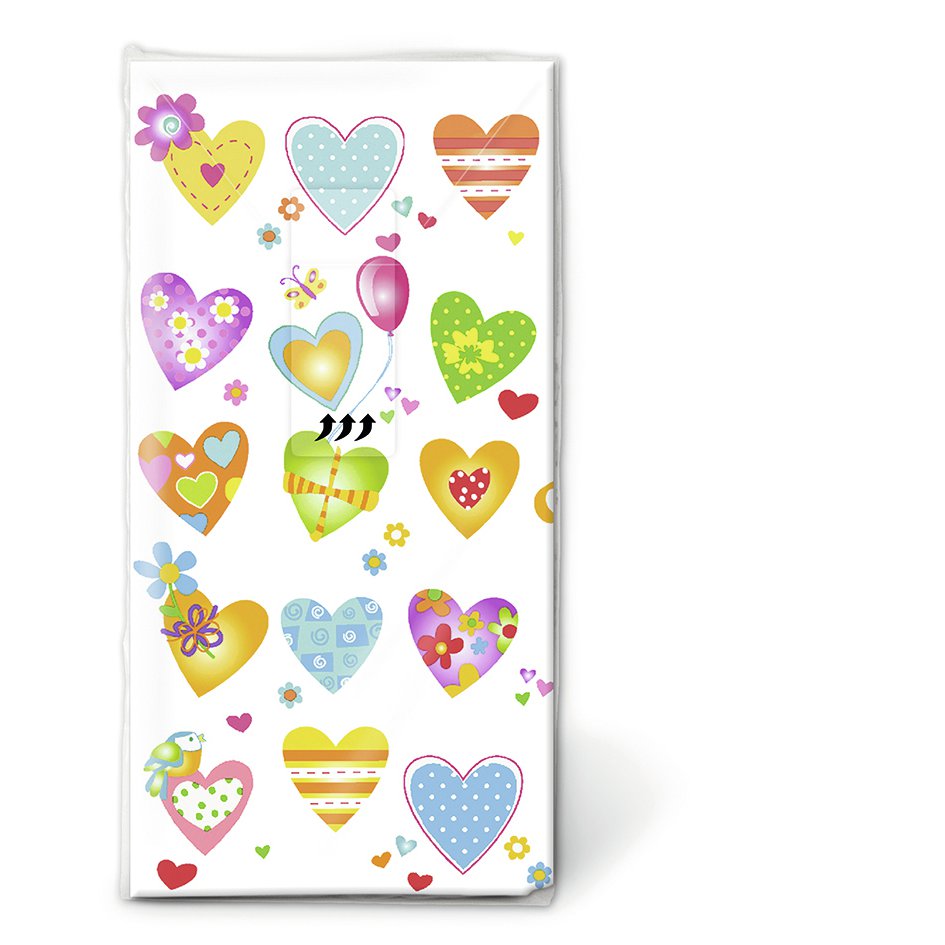 Chusteczki do nosa - Colourful hearts