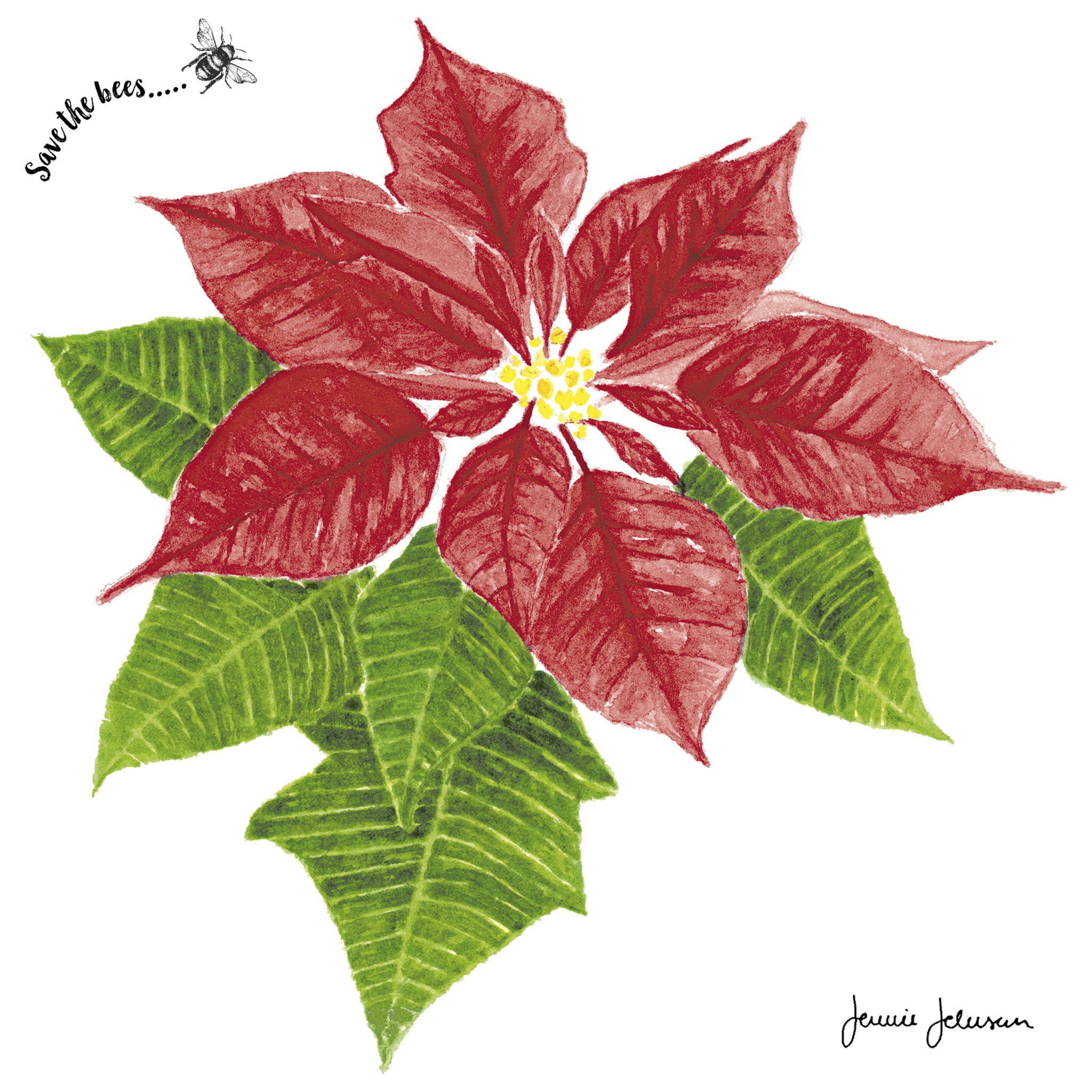 Napkins 33x33 cm - Poinsettia