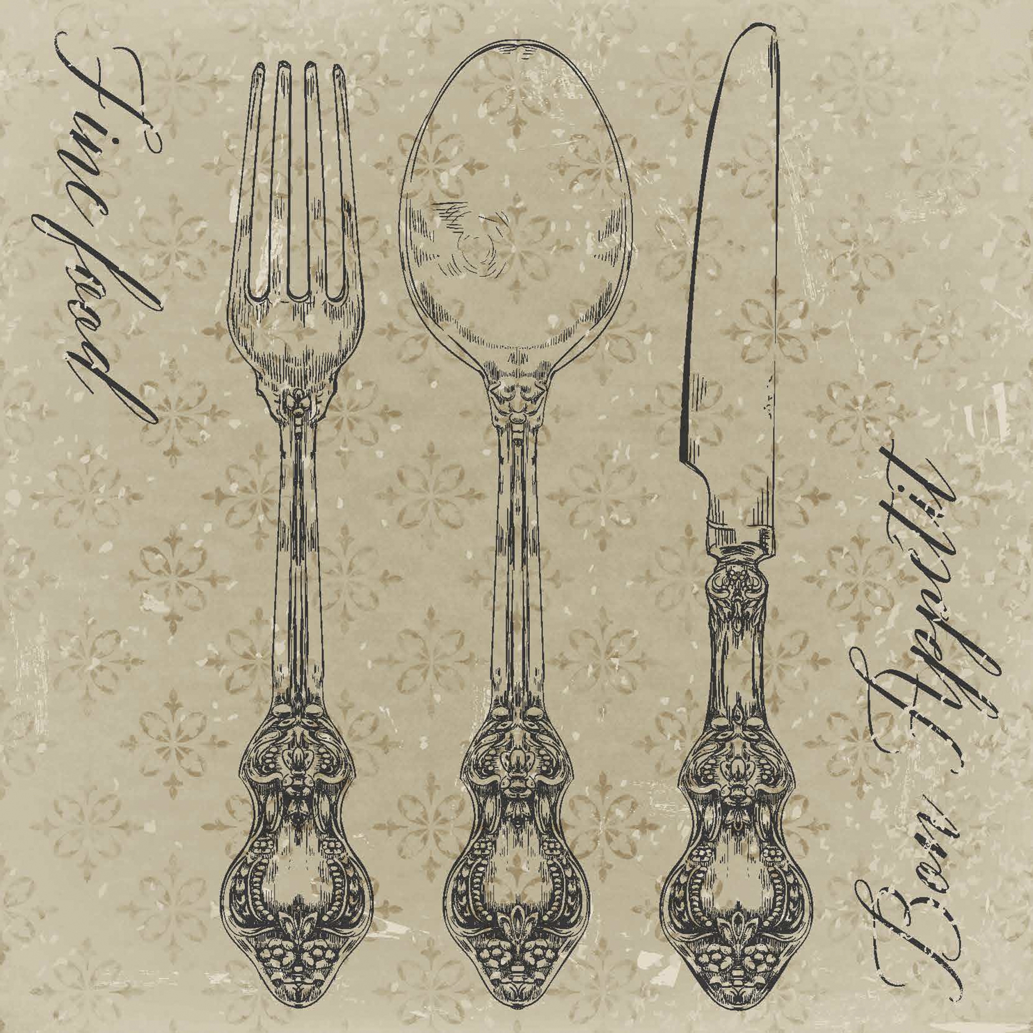 Servietten 33x33 cm - Fine Food