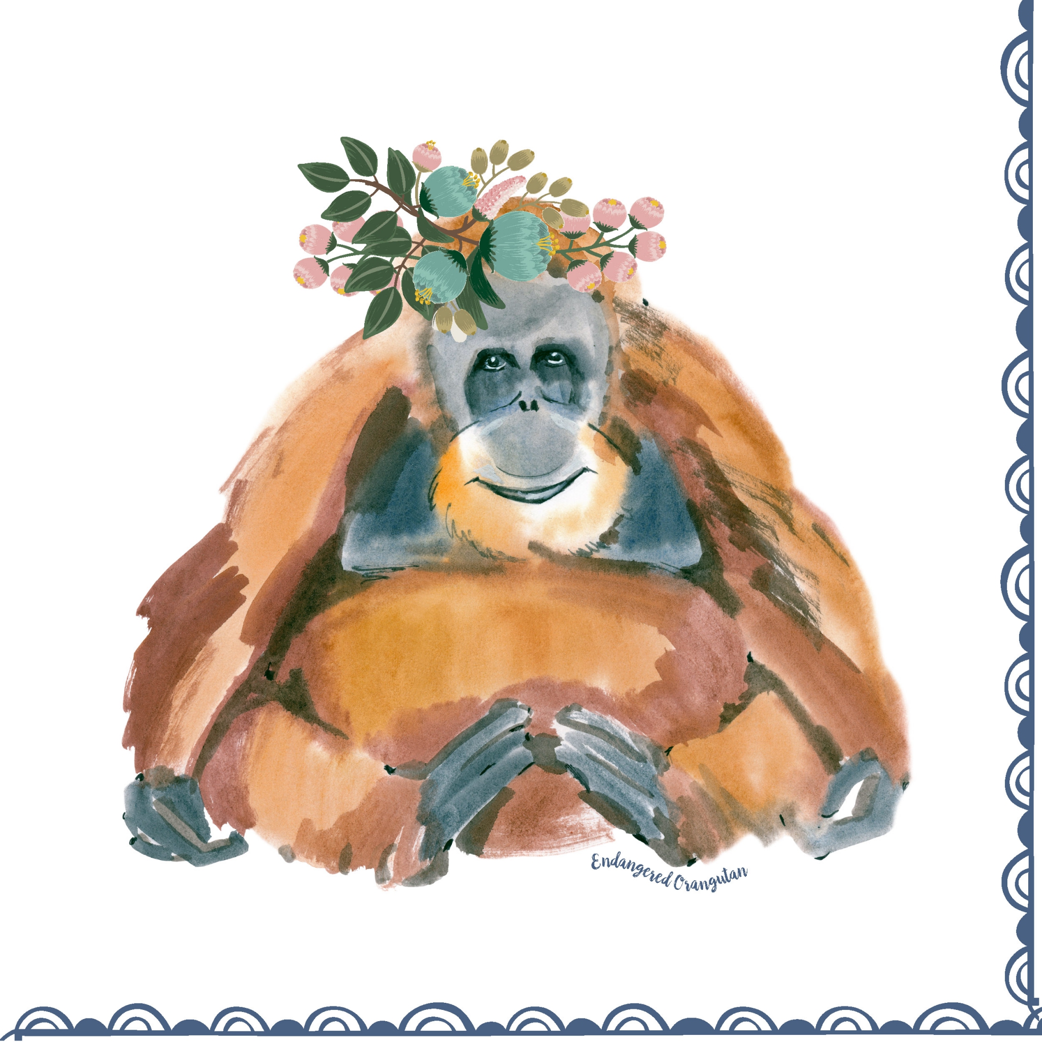 Guardanapos 33x33 cm - Orangutan