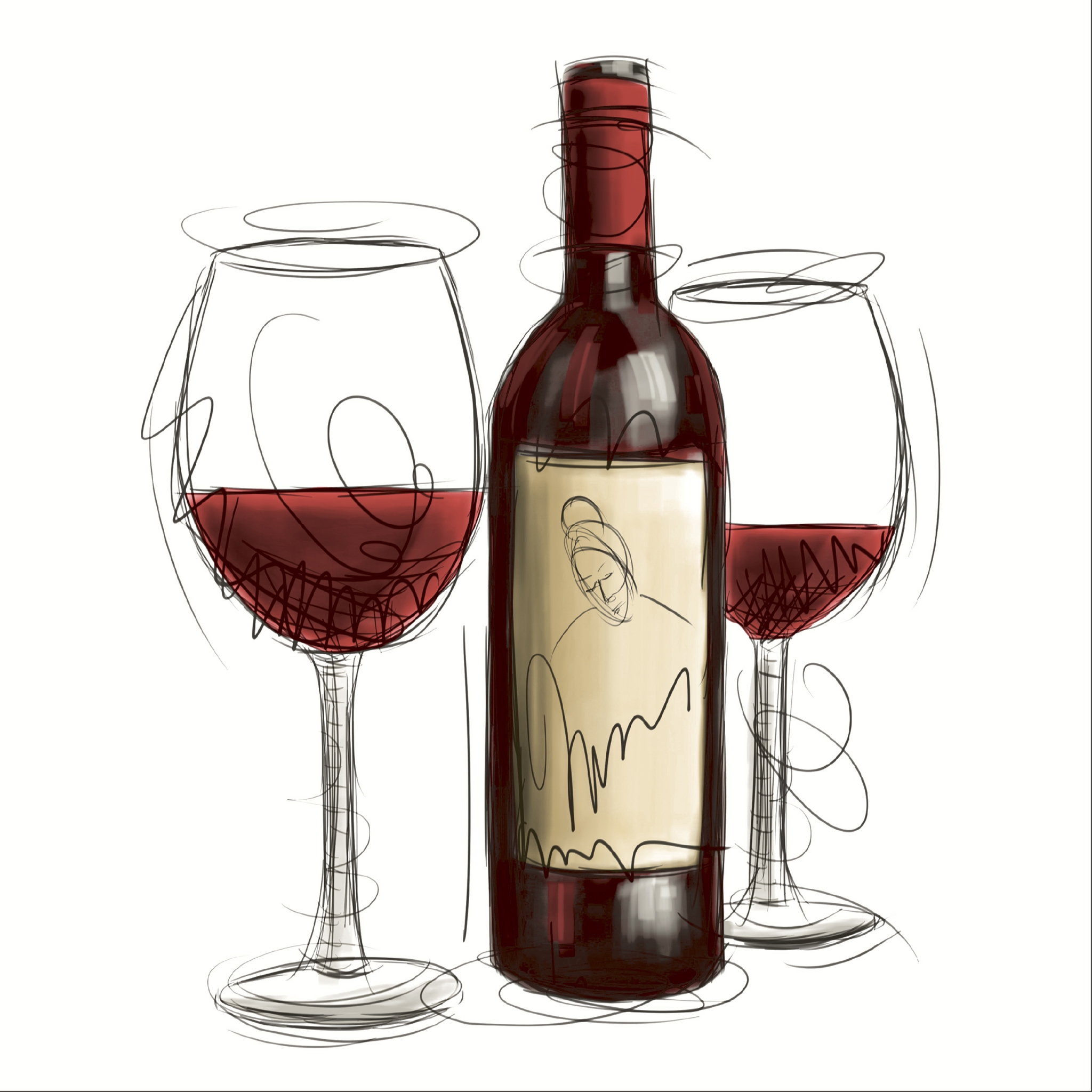red wine bottle clip art