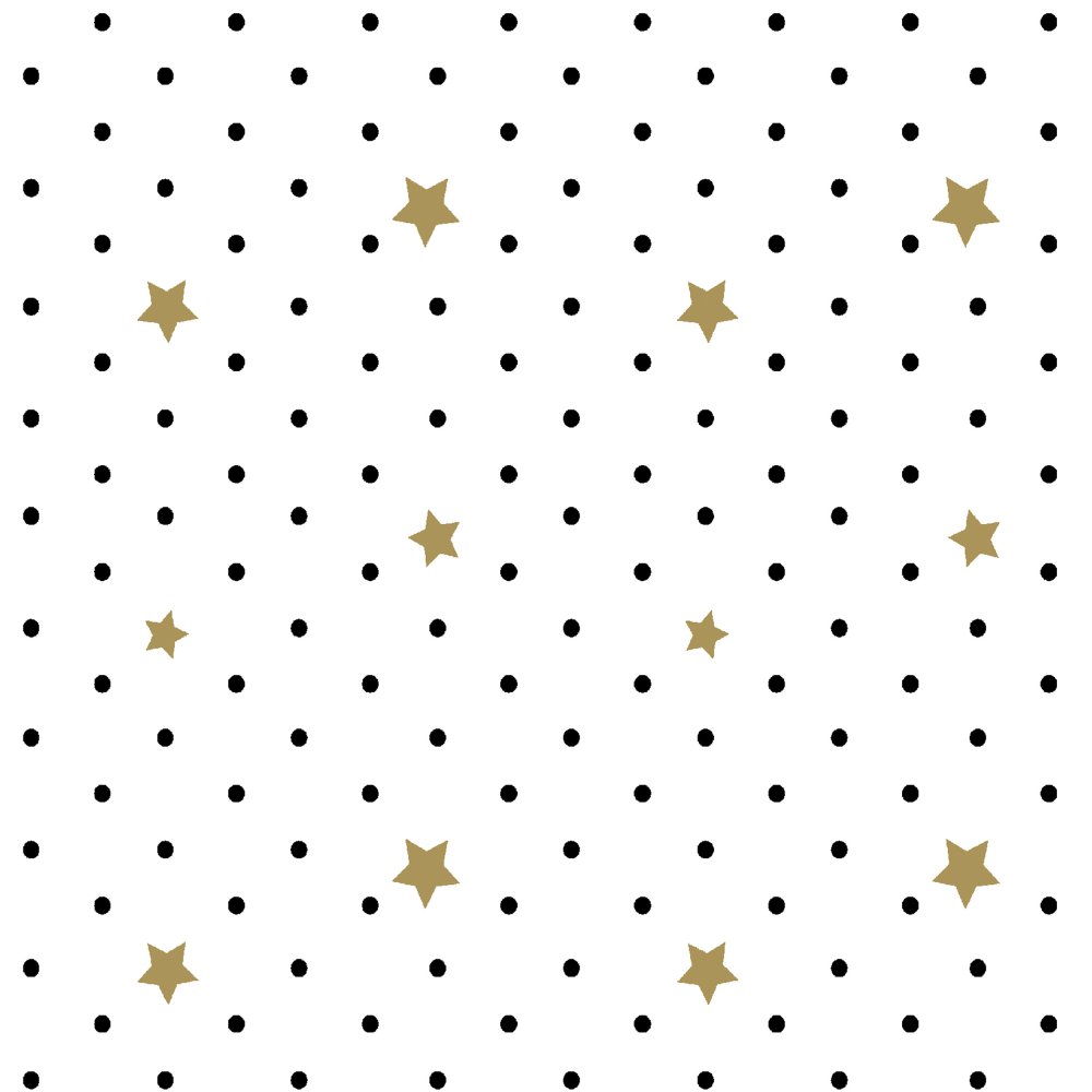 Napkins 33x33 cm - Black Stars