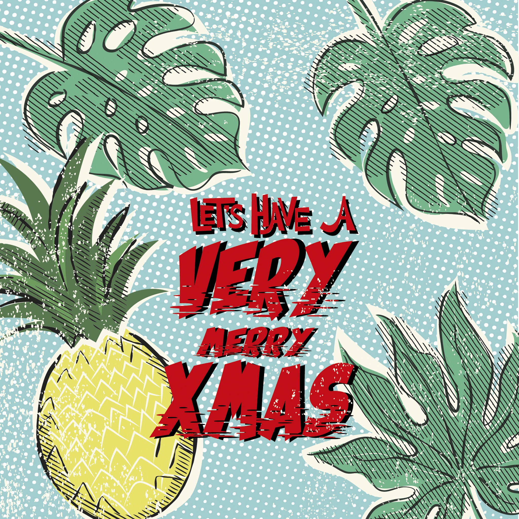 Napkins 33x33 cm - XMas Pineapples