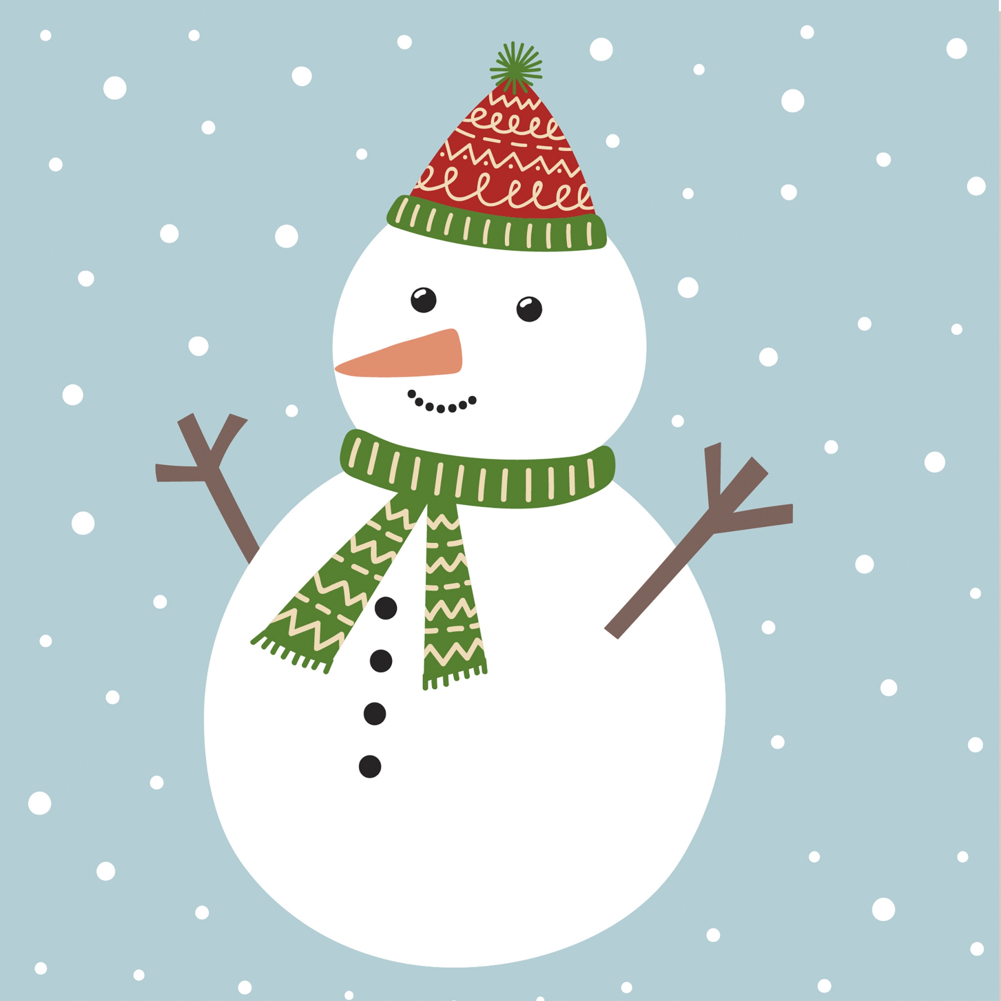 Napkins 33x33 cm - Snowman in Blue