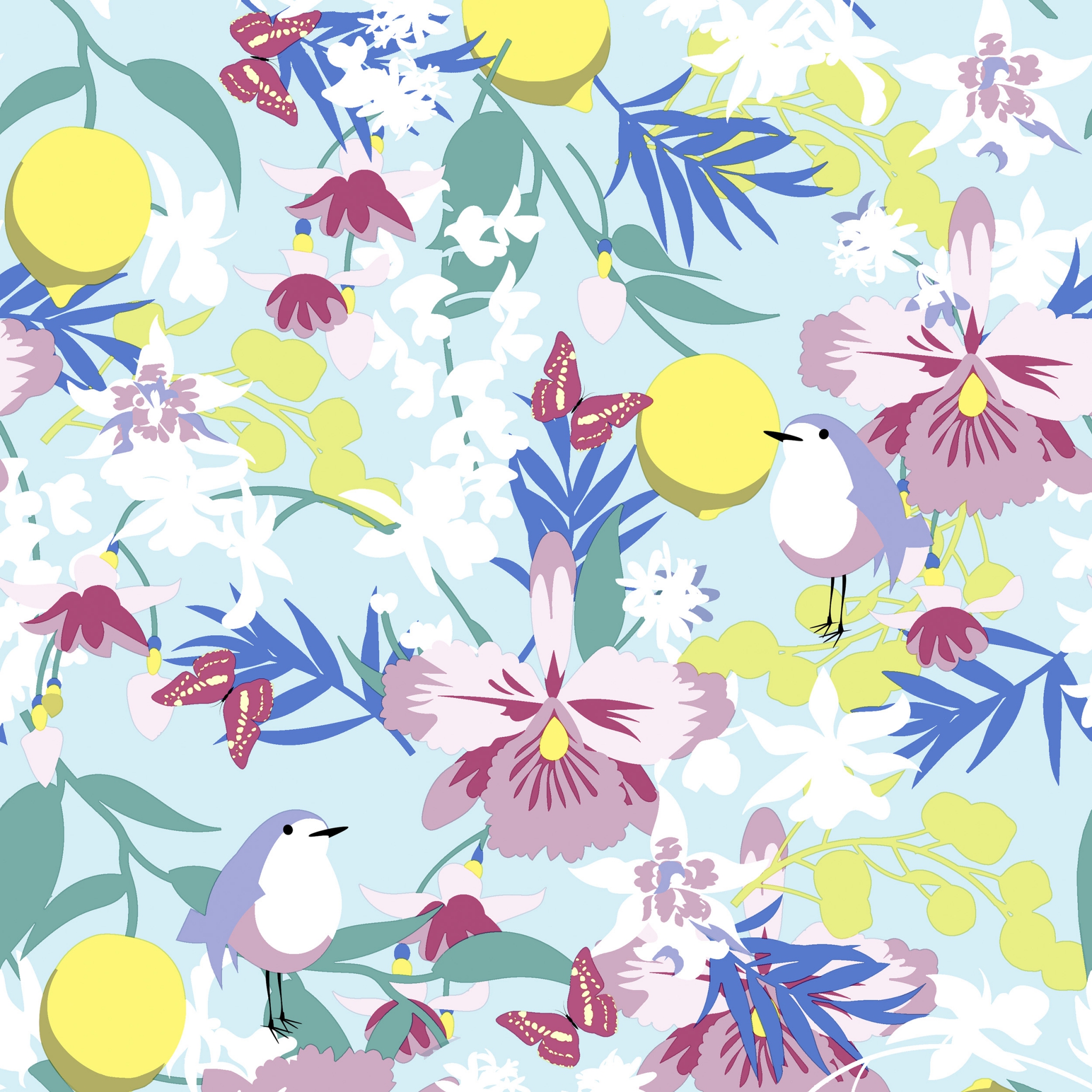 Napkins 24x24 cm - Dream garden, flowers, birds, animals Napkins 24x24 cm - Dream garden