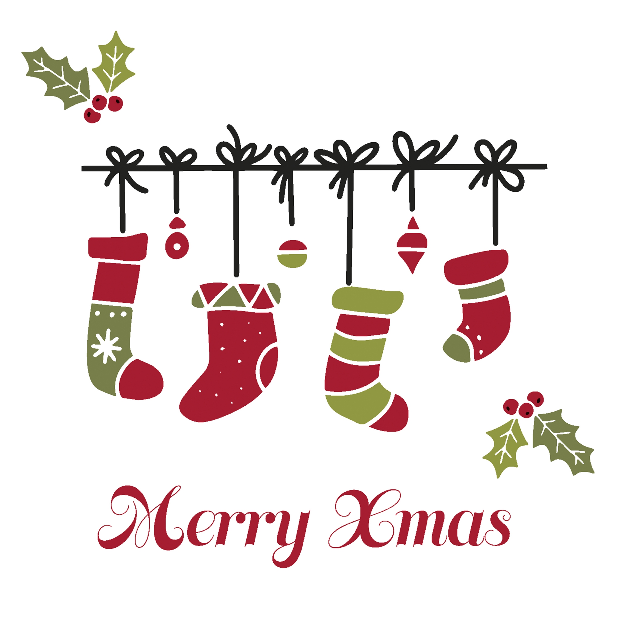 Servietten 33x33 cm - Xmas stockings