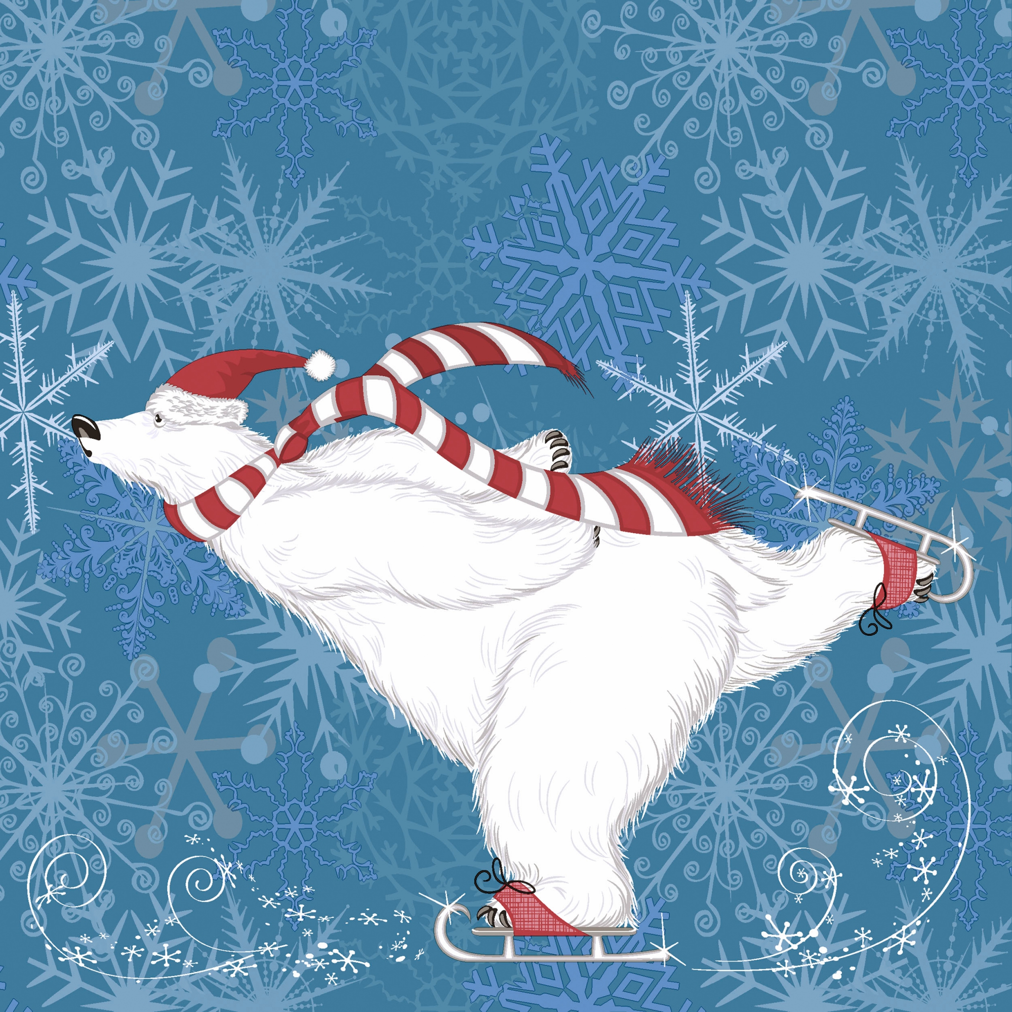 Napkins 33x33 cm - Polarbear skate