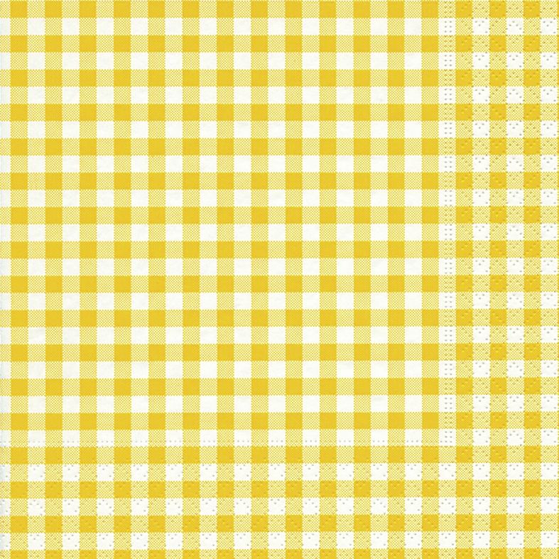 Serwetki 33x33 cm - New Vichy yellow, bielsko,  żółć,  Kwadrat,  Kwadrat,  kontrole,  próbki